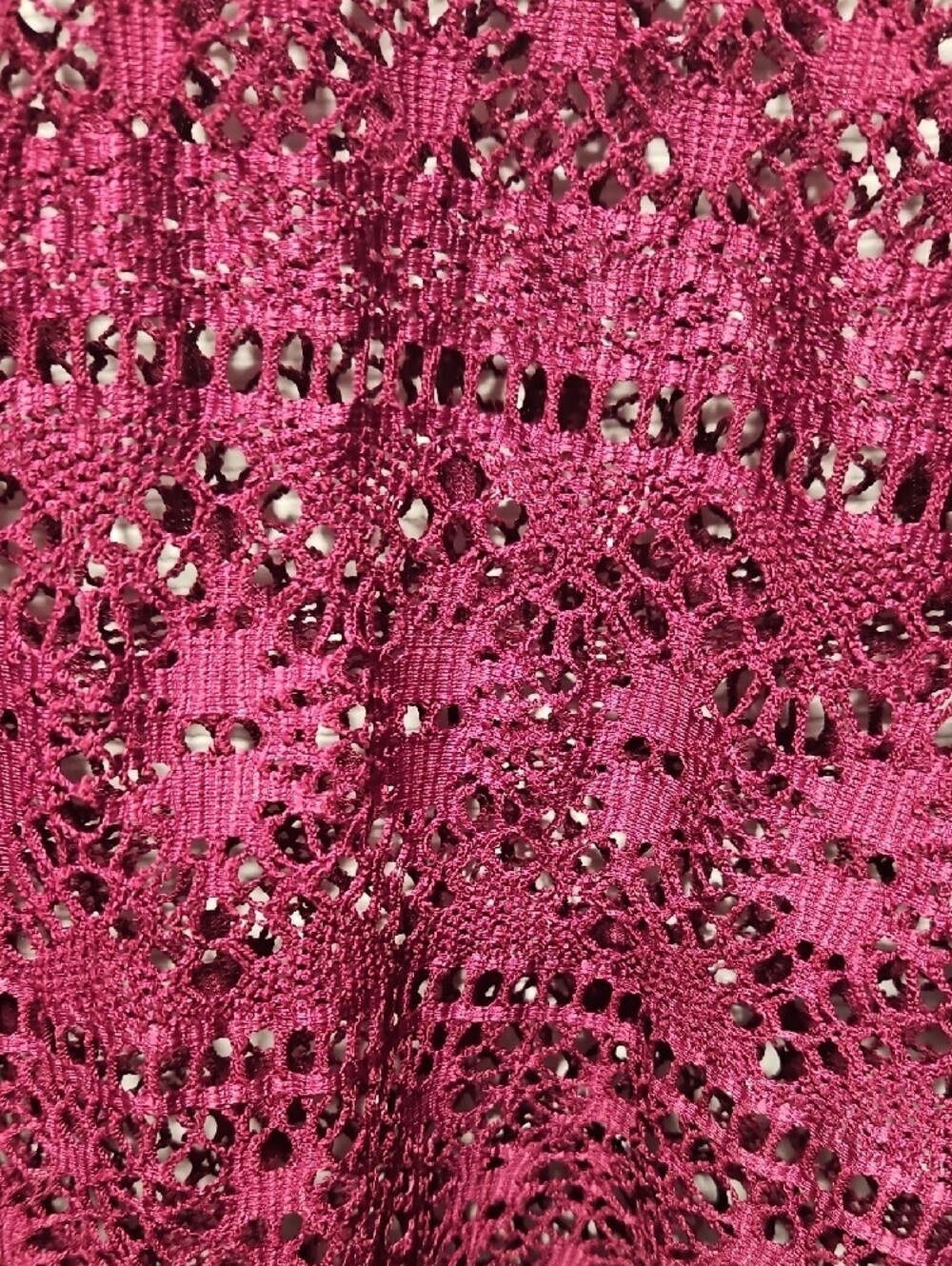 Cato Open-Weave Crochet Top in Berry - Picture 4 of 5